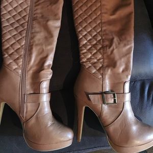 Knee high tan boots